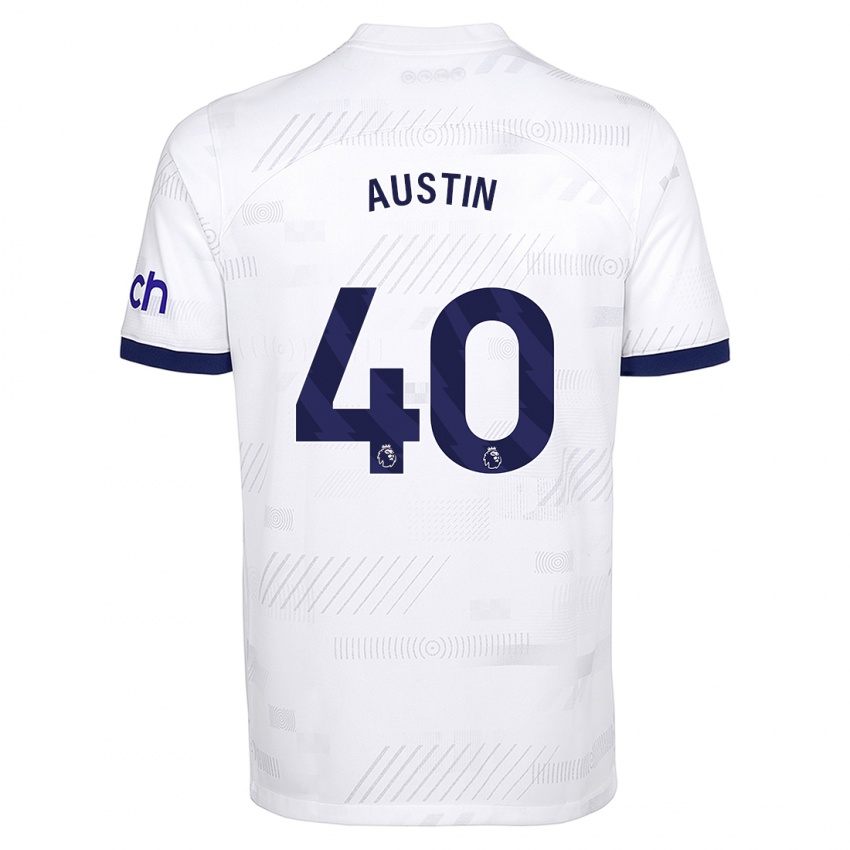 Niño Camiseta Brandon Austin #40 Blanco 1ª Equipación 2023/24 La Camisa