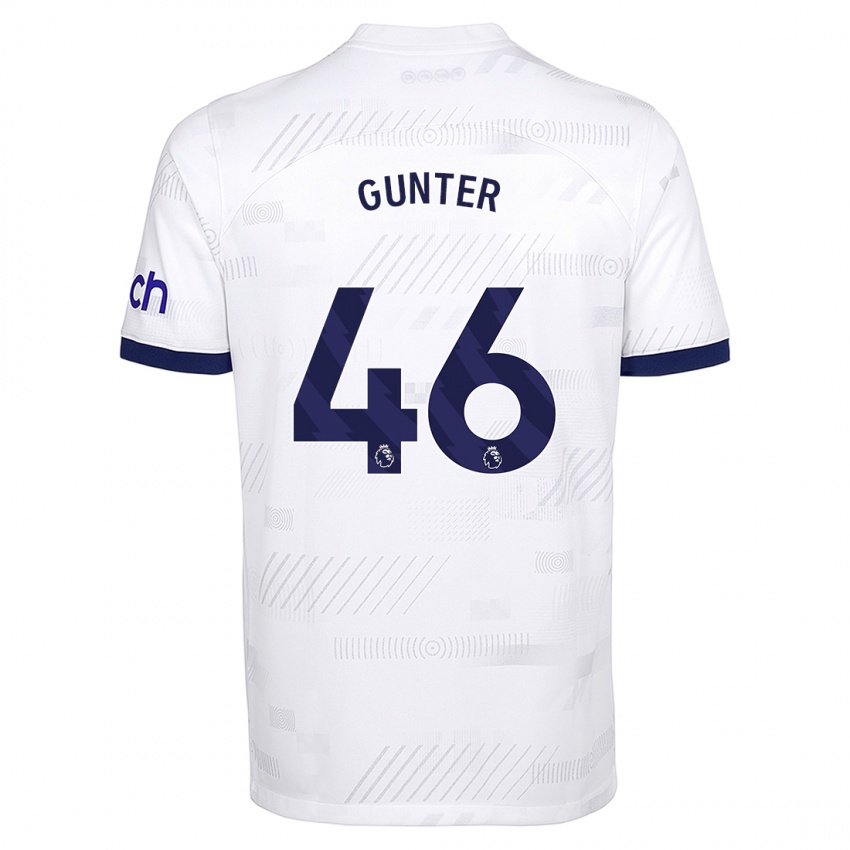 Niño Camiseta Luca Gunter #46 Blanco 1ª Equipación 2023/24 La Camisa