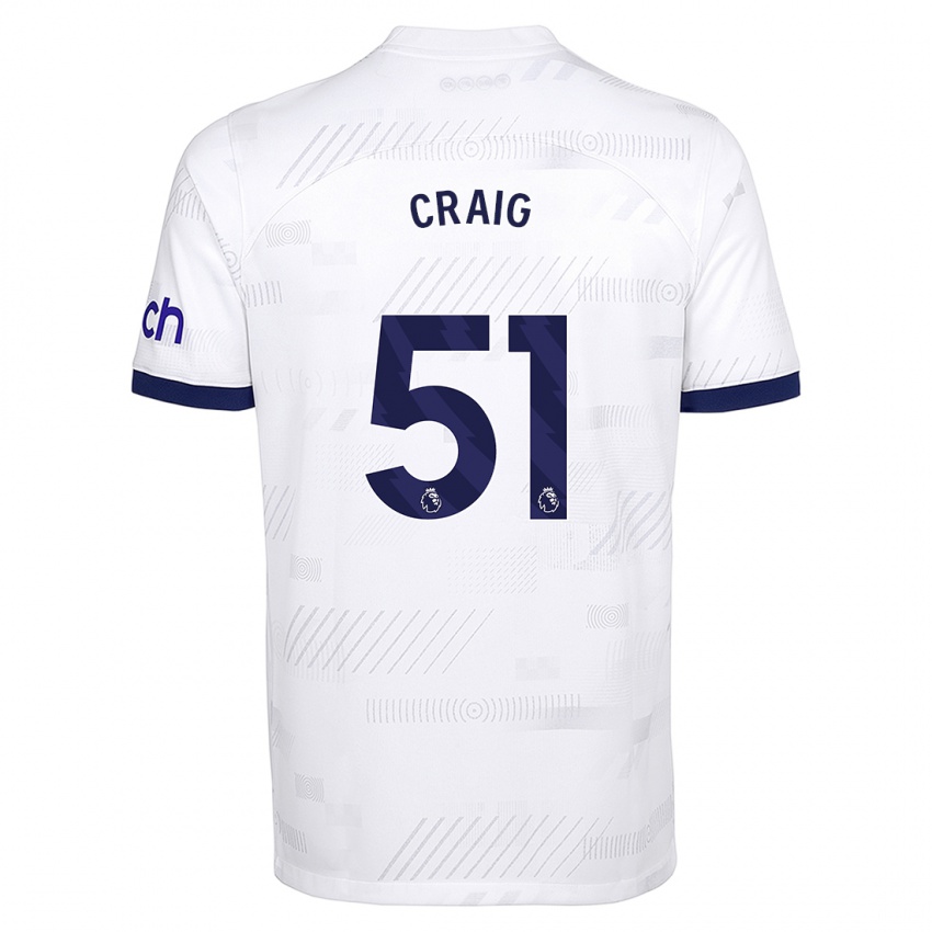 Niño Camiseta Matthew Craig #51 Blanco 1ª Equipación 2023/24 La Camisa