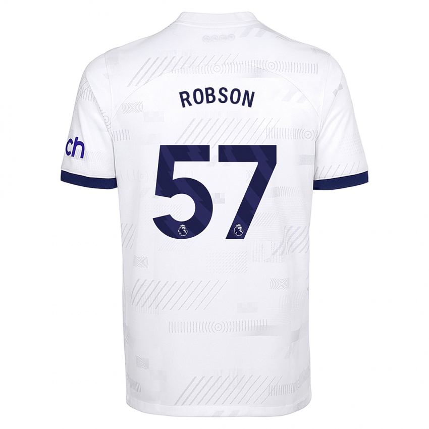 Niño Camiseta Max Robson #57 Blanco 1ª Equipación 2023/24 La Camisa