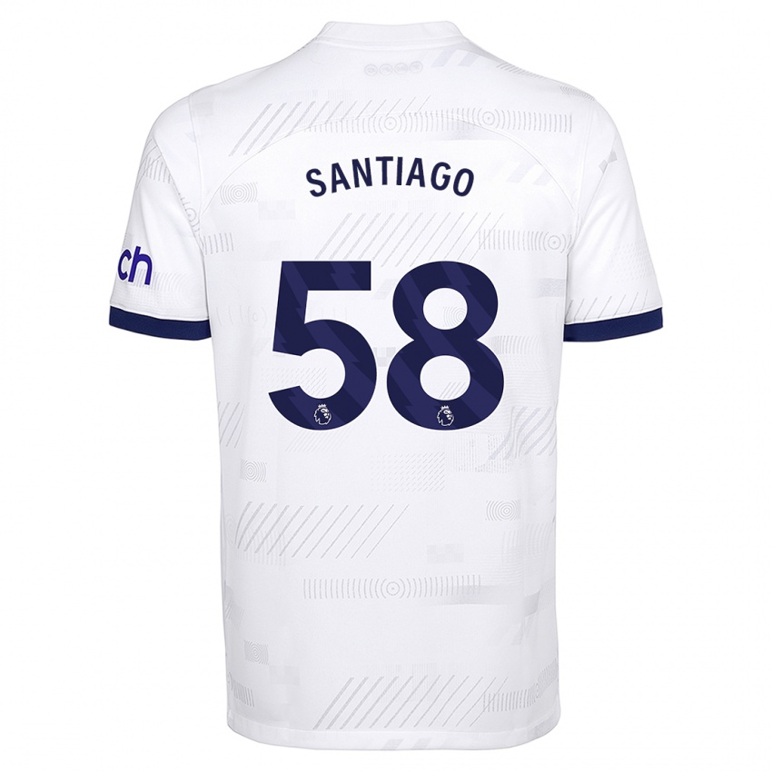 Niño Camiseta Yago Santiago #58 Blanco 1ª Equipación 2023/24 La Camisa
