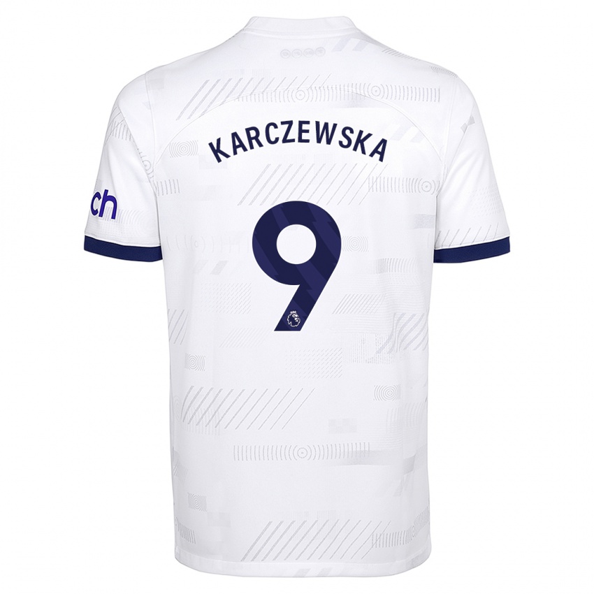 Niño Camiseta Nikola Karczewska #9 Blanco 1ª Equipación 2023/24 La Camisa