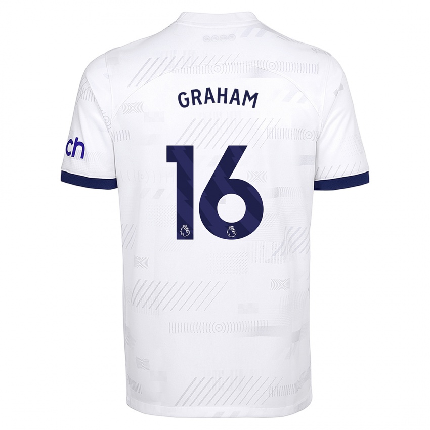Niño Camiseta Kit Graham #16 Blanco 1ª Equipación 2023/24 La Camisa