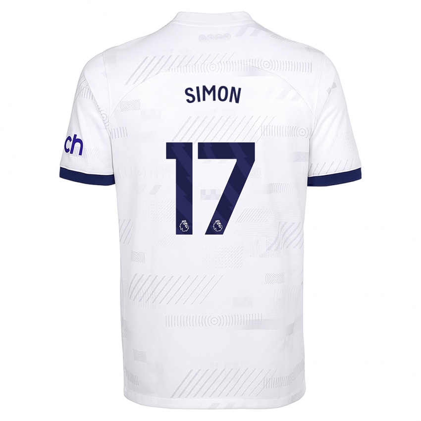 Niño Camiseta Kyah Simon #17 Blanco 1ª Equipación 2023/24 La Camisa