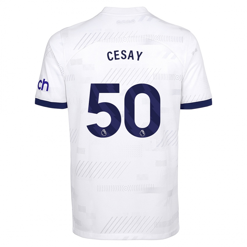 Niño Camiseta Kallum Cesay #50 Blanco 1ª Equipación 2023/24 La Camisa