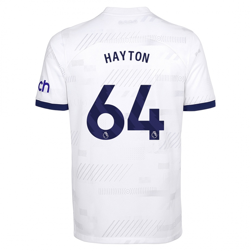 Niño Camiseta Adam Hayton #64 Blanco 1ª Equipación 2023/24 La Camisa