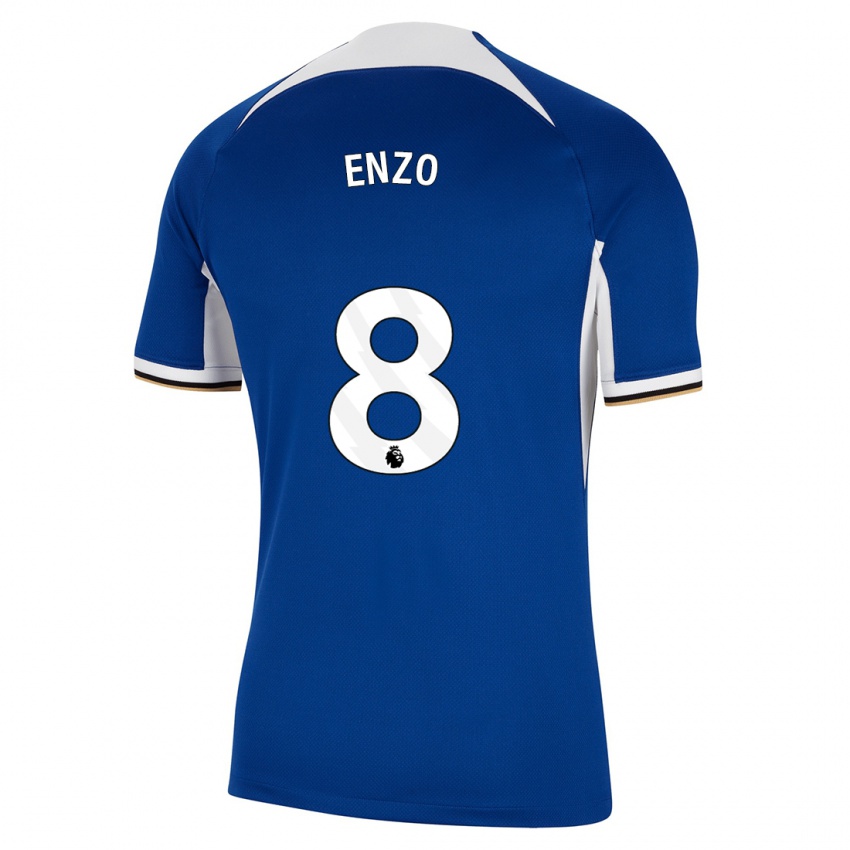 Niño Camiseta Enzo Fernández #8 Azul 1ª Equipación 2023/24 La Camisa