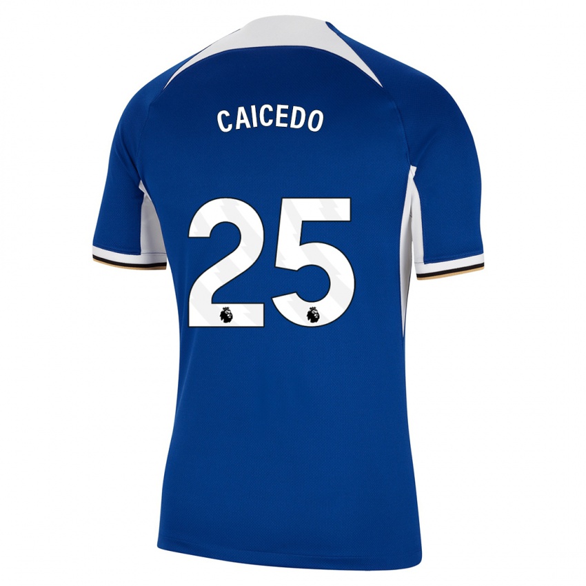 Niño Camiseta Moisés Caicedo #25 Azul 1ª Equipación 2023/24 La Camisa