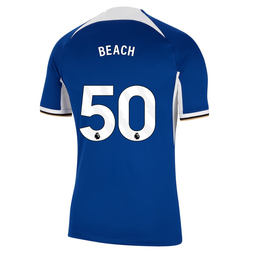 Niño Camiseta Eddie Beach #50 Azul 1ª Equipación 2023/24 La Camisa