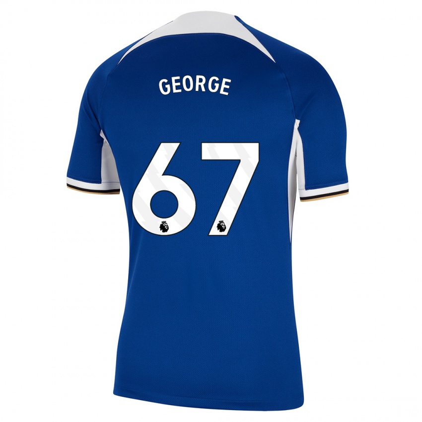 Niño Camiseta Tyrique George #67 Azul 1ª Equipación 2023/24 La Camisa