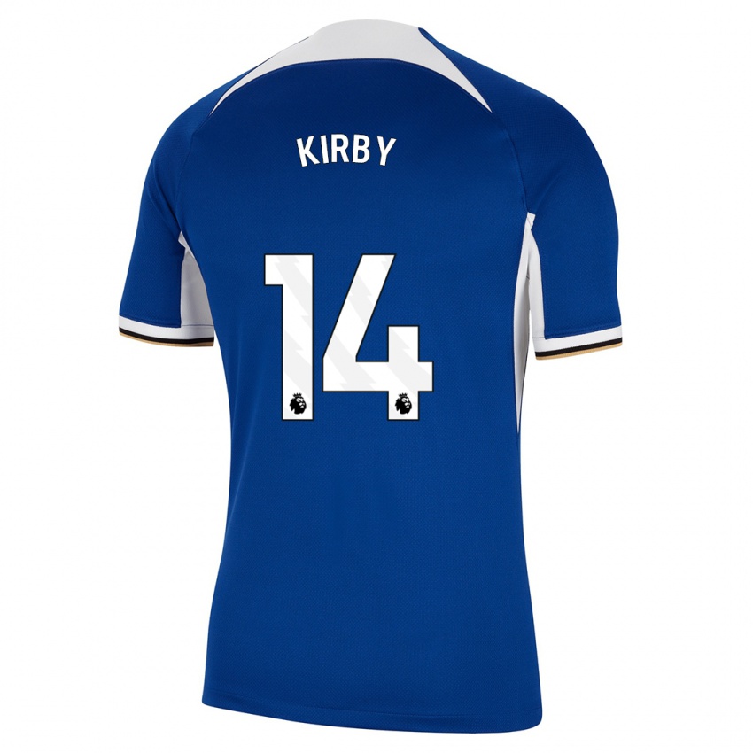 Niño Camiseta Fran Kirby #14 Azul 1ª Equipación 2023/24 La Camisa