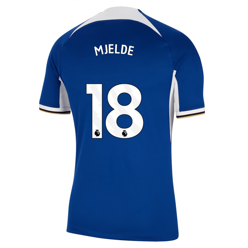 Niño Camiseta Maren Mjelde #18 Azul 1ª Equipación 2023/24 La Camisa