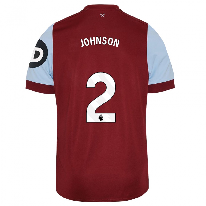 Niño Camiseta Ben Johnson #2 Granate 1ª Equipación 2023/24 La Camisa