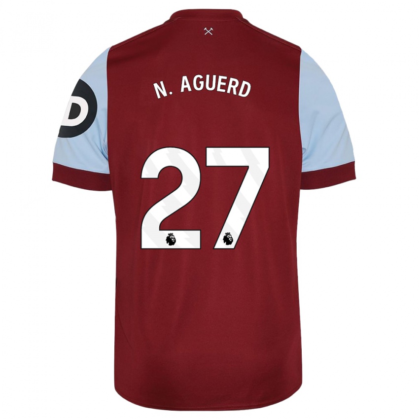 Niño Camiseta Nayef Aguerd #27 Granate 1ª Equipación 2023/24 La Camisa