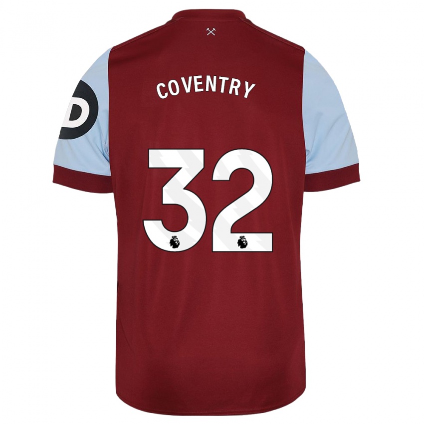 Niño Camiseta Conor Coventry #32 Granate 1ª Equipación 2023/24 La Camisa