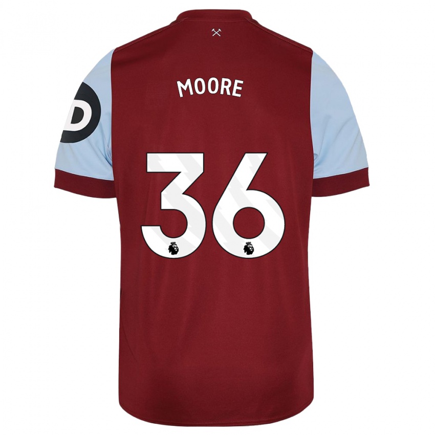 Niño Camiseta Sean Moore #36 Granate 1ª Equipación 2023/24 La Camisa