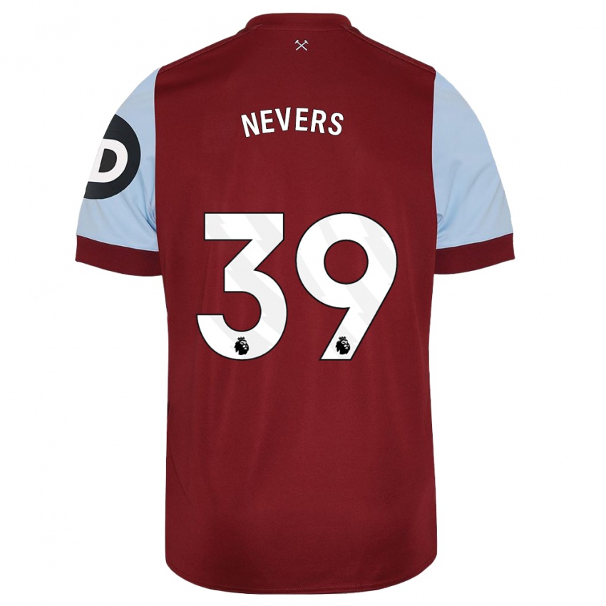 Niño Camiseta Thierry Nevers #39 Granate 1ª Equipación 2023/24 La Camisa