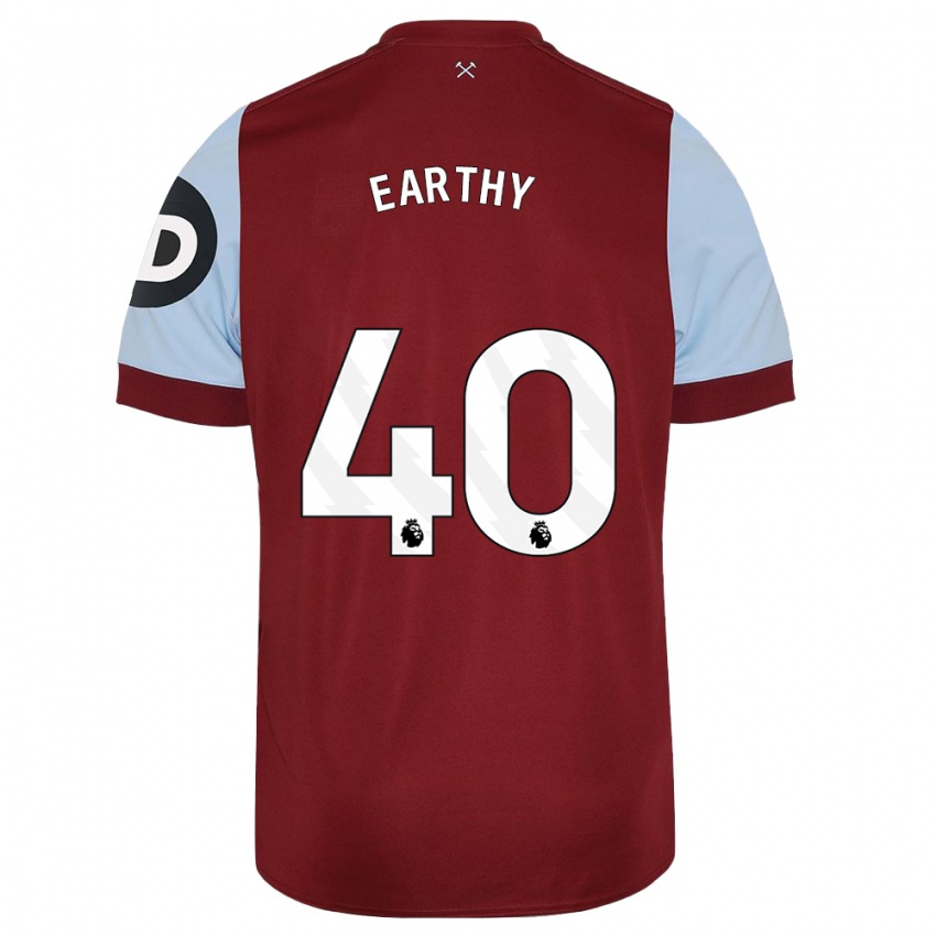 Niño Camiseta George Earthy #40 Granate 1ª Equipación 2023/24 La Camisa