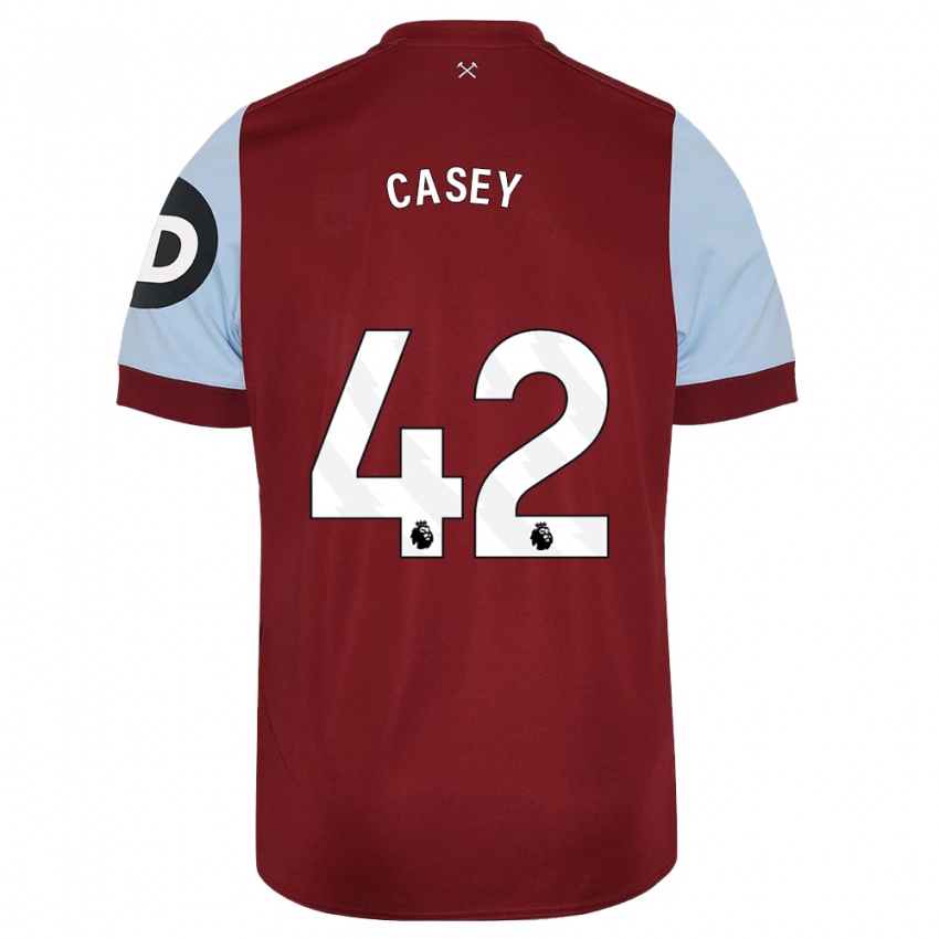 Niño Camiseta Kaelan Casey #42 Granate 1ª Equipación 2023/24 La Camisa