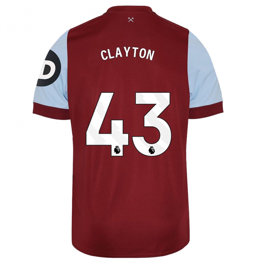 Niño Camiseta Regan Clayton #43 Granate 1ª Equipación 2023/24 La Camisa