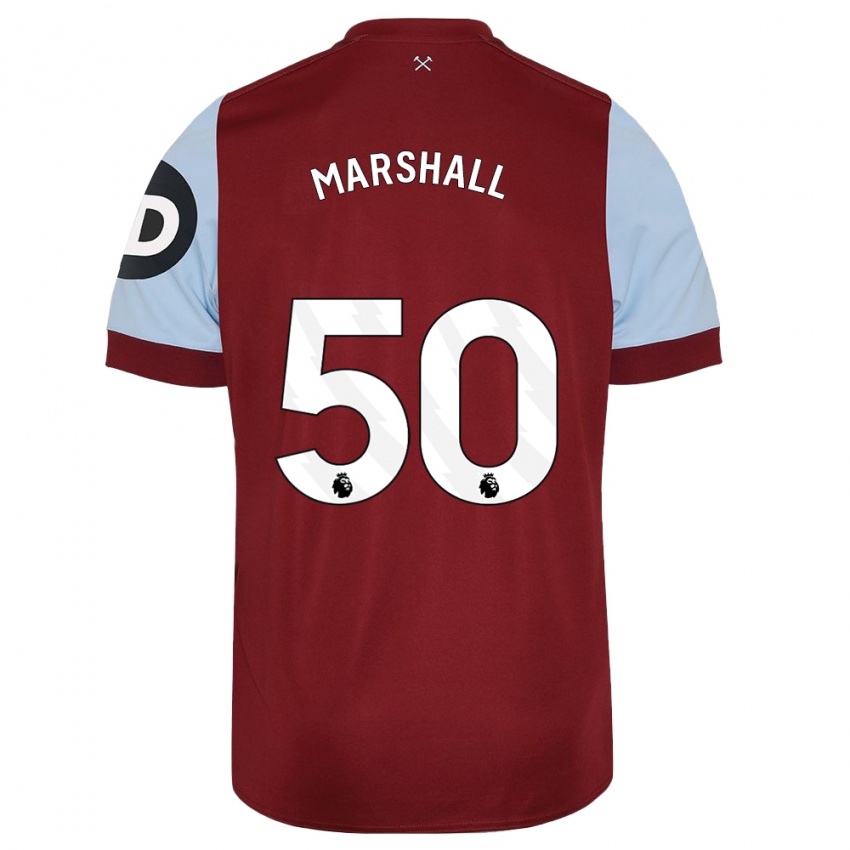 Niño Camiseta Callum Marshall #50 Granate 1ª Equipación 2023/24 La Camisa