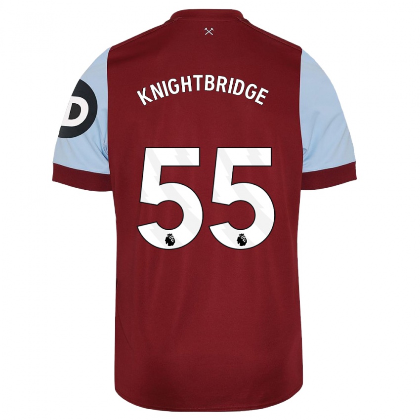 Niño Camiseta Jacob Knightbridge #55 Granate 1ª Equipación 2023/24 La Camisa