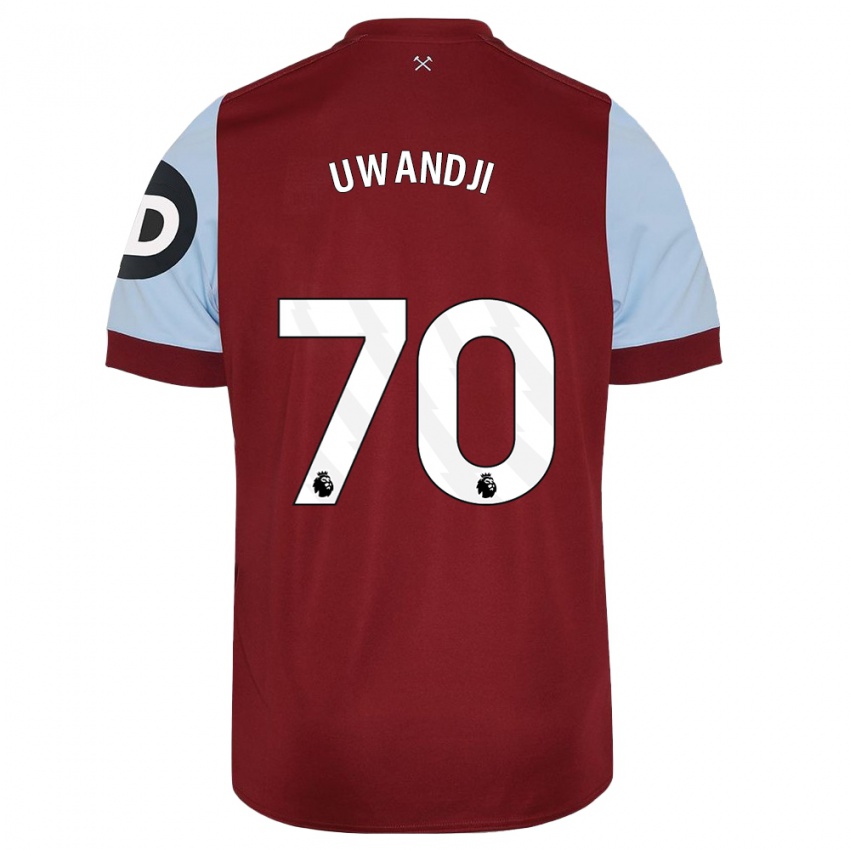 Niño Camiseta Blaise Uwandji #70 Granate 1ª Equipación 2023/24 La Camisa