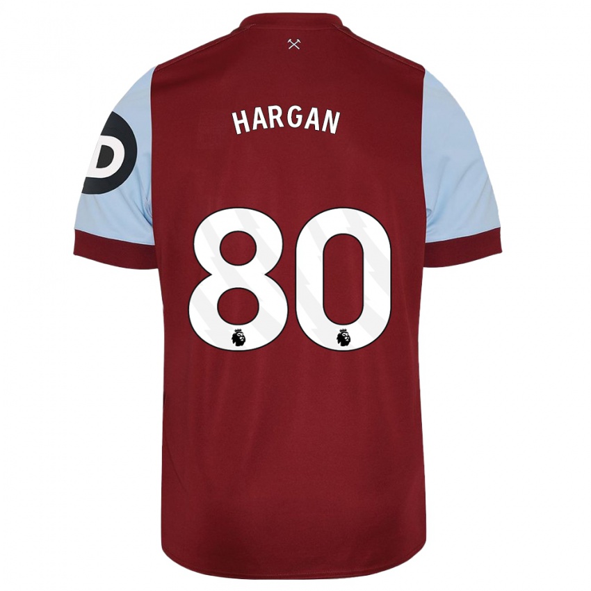 Niño Camiseta Riley Hargan #80 Granate 1ª Equipación 2023/24 La Camisa