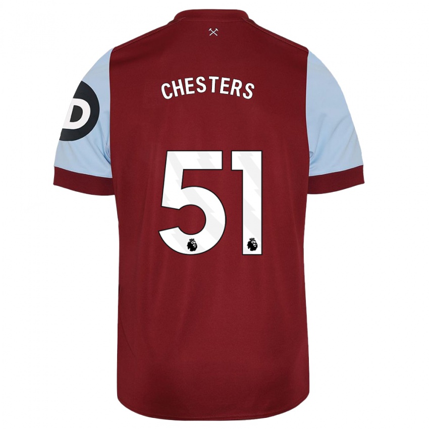 Niño Camiseta Daniel Chesters #51 Granate 1ª Equipación 2023/24 La Camisa