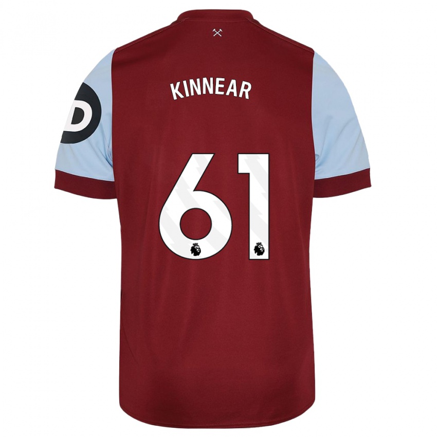 Niño Camiseta Brian Kinnear #61 Granate 1ª Equipación 2023/24 La Camisa