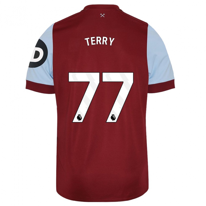 Niño Camiseta Mason Terry #77 Granate 1ª Equipación 2023/24 La Camisa