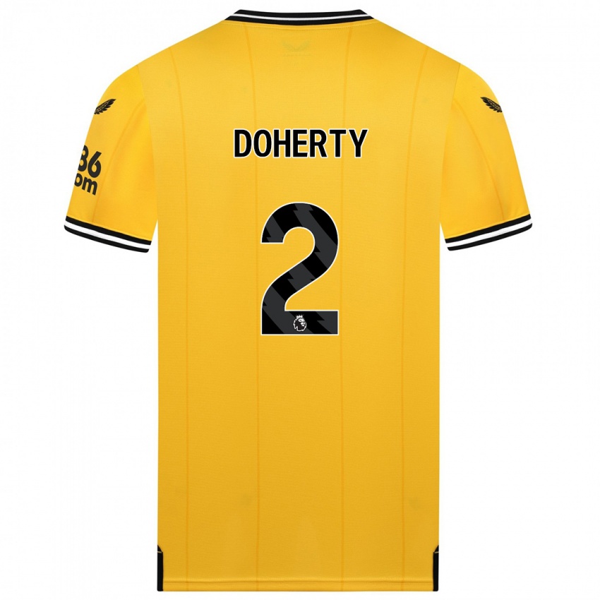 Niño Camiseta Matt Doherty #2 Amarillo 1ª Equipación 2023/24 La Camisa