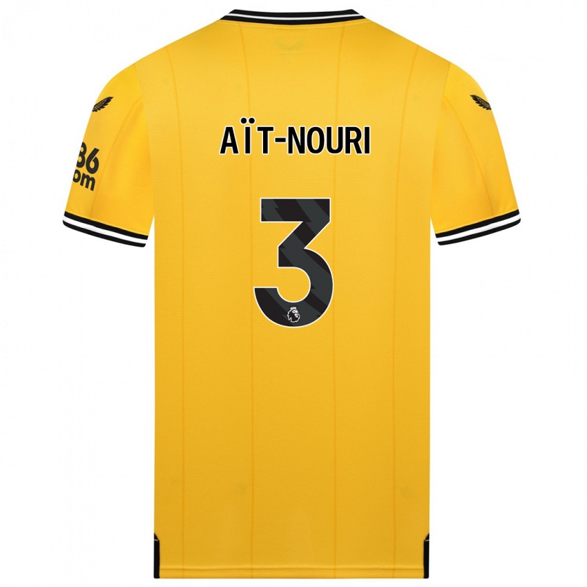 Niño Camiseta Rayan Ait Nouri #3 Amarillo 1ª Equipación 2023/24 La Camisa