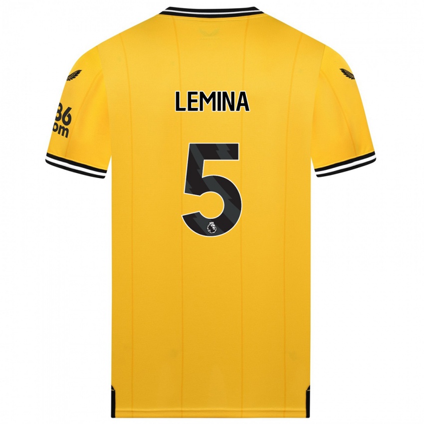 Niño Camiseta Mario Lemina #5 Amarillo 1ª Equipación 2023/24 La Camisa