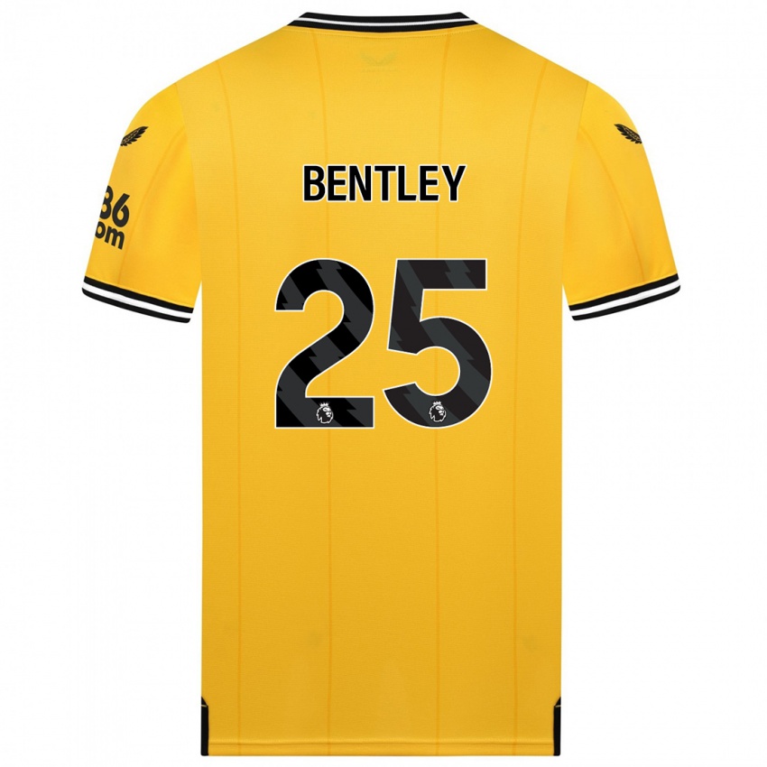 Niño Camiseta Daniel Bentley #25 Amarillo 1ª Equipación 2023/24 La Camisa