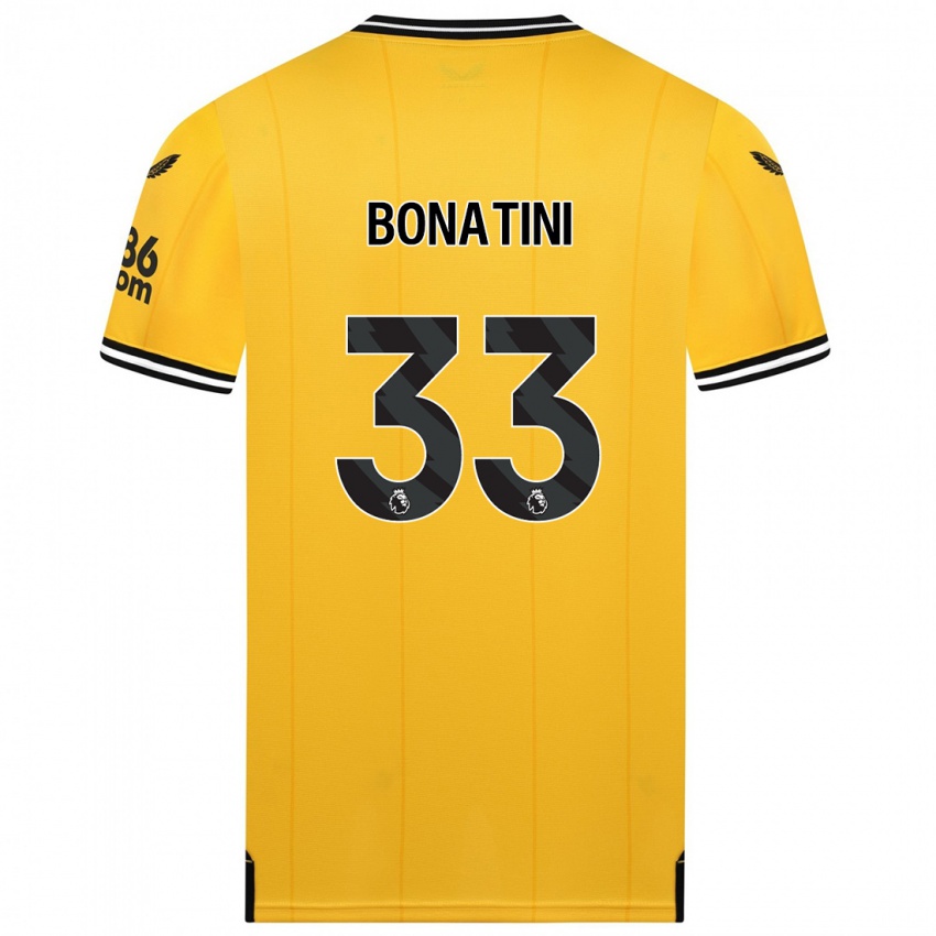Niño Camiseta Leo Bonatini #33 Amarillo 1ª Equipación 2023/24 La Camisa