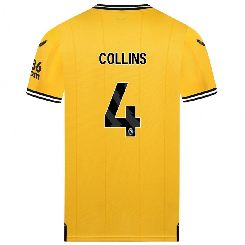 Niño Camiseta Nathan Collins #4 Amarillo 1ª Equipación 2023/24 La Camisa