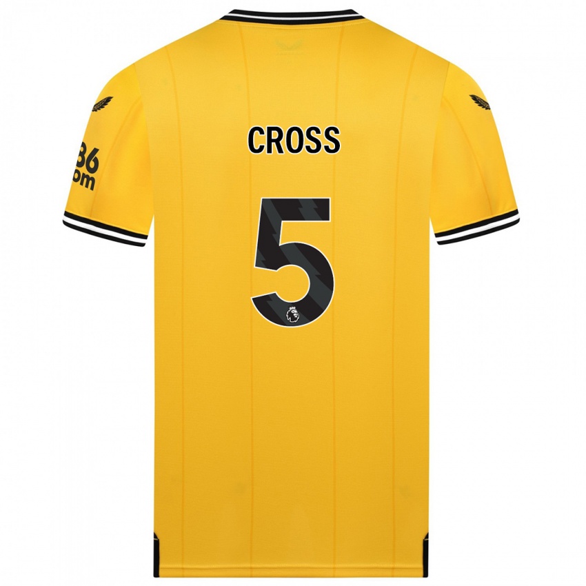 Niño Camiseta Emma Cross #5 Amarillo 1ª Equipación 2023/24 La Camisa