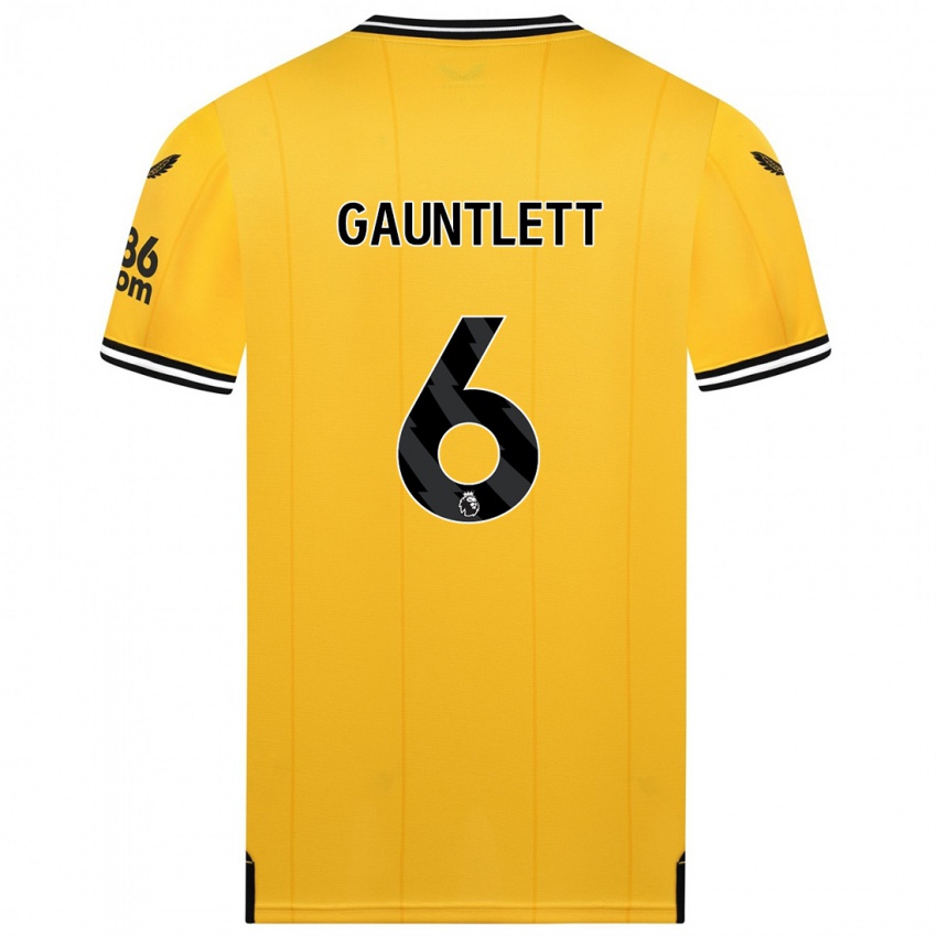 Niño Camiseta Maz Gauntlett #6 Amarillo 1ª Equipación 2023/24 La Camisa