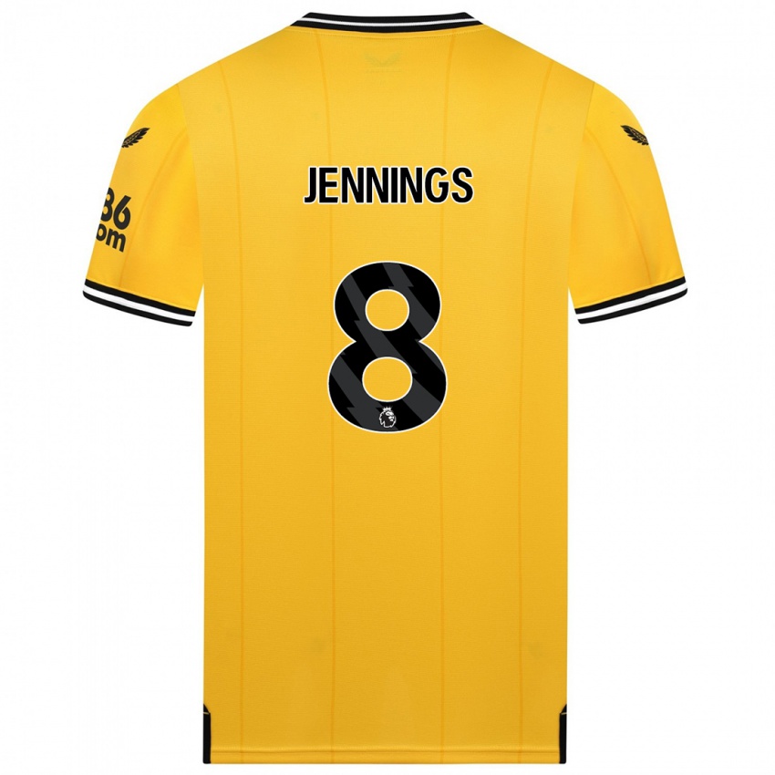 Niño Camiseta Shannie Jennings #8 Amarillo 1ª Equipación 2023/24 La Camisa