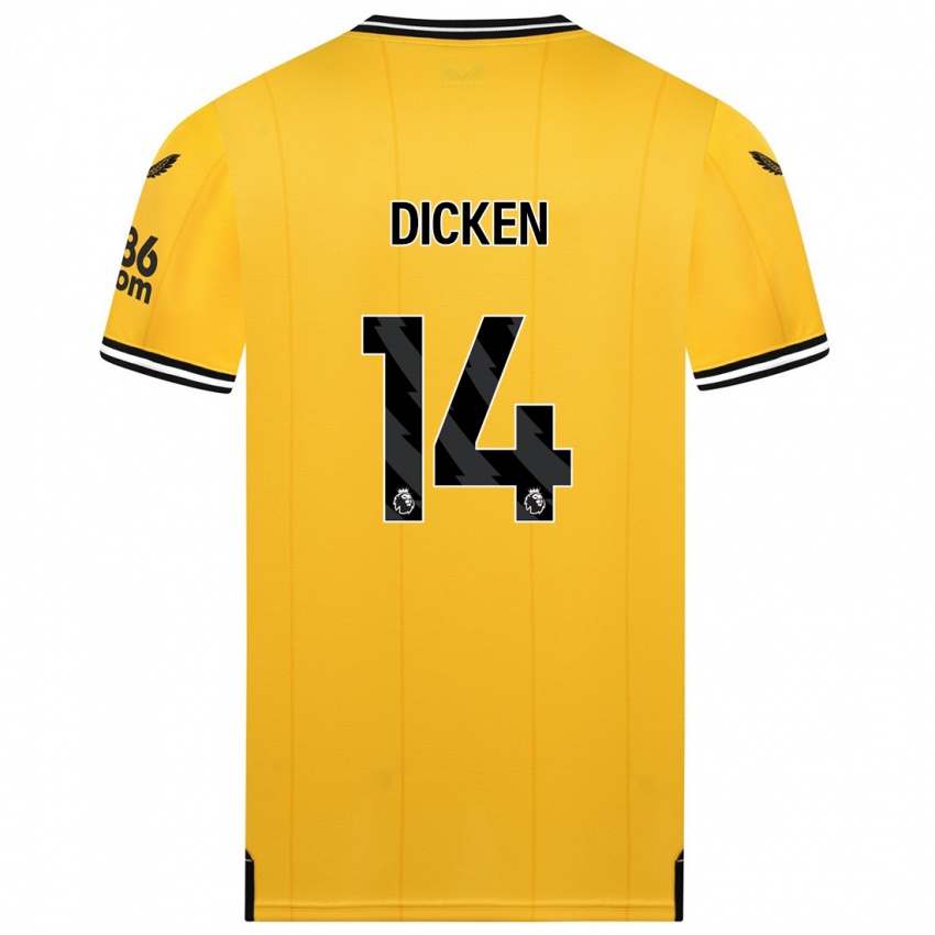 Niño Camiseta Amy Dicken #14 Amarillo 1ª Equipación 2023/24 La Camisa