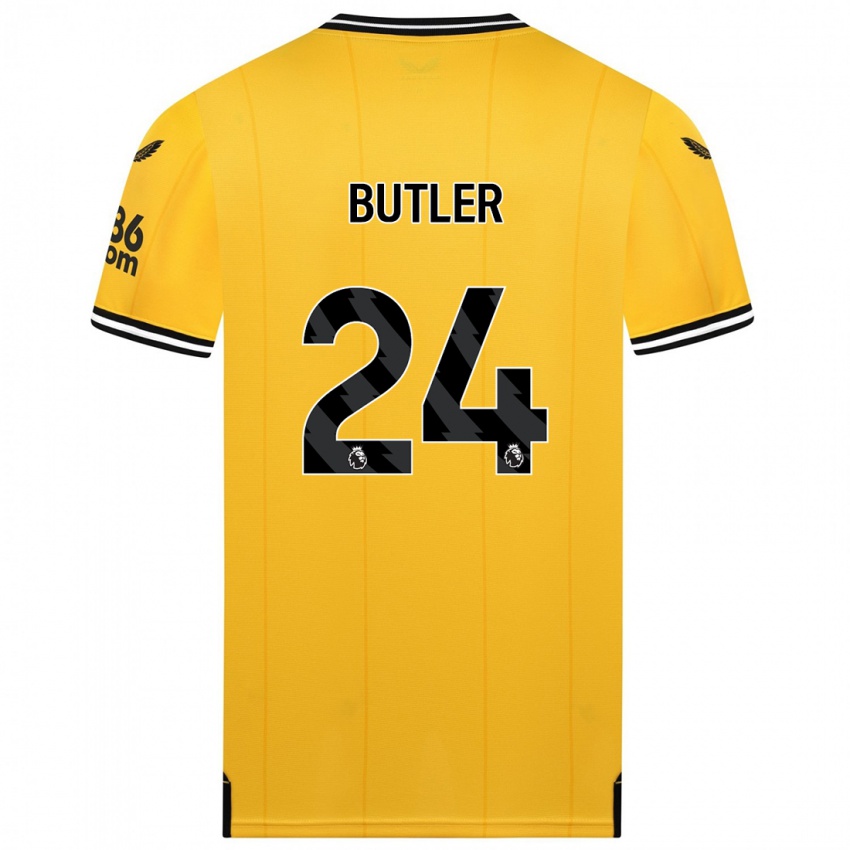 Niño Camiseta Elli Butler #24 Amarillo 1ª Equipación 2023/24 La Camisa