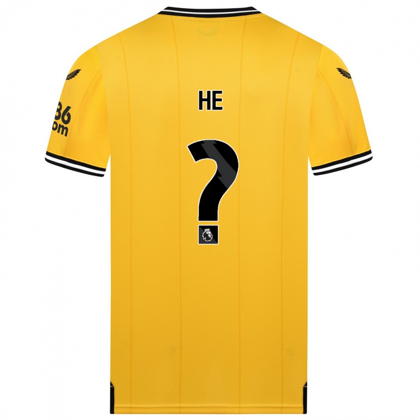 Niño Camiseta Dongda He #0 Amarillo 1ª Equipación 2023/24 La Camisa