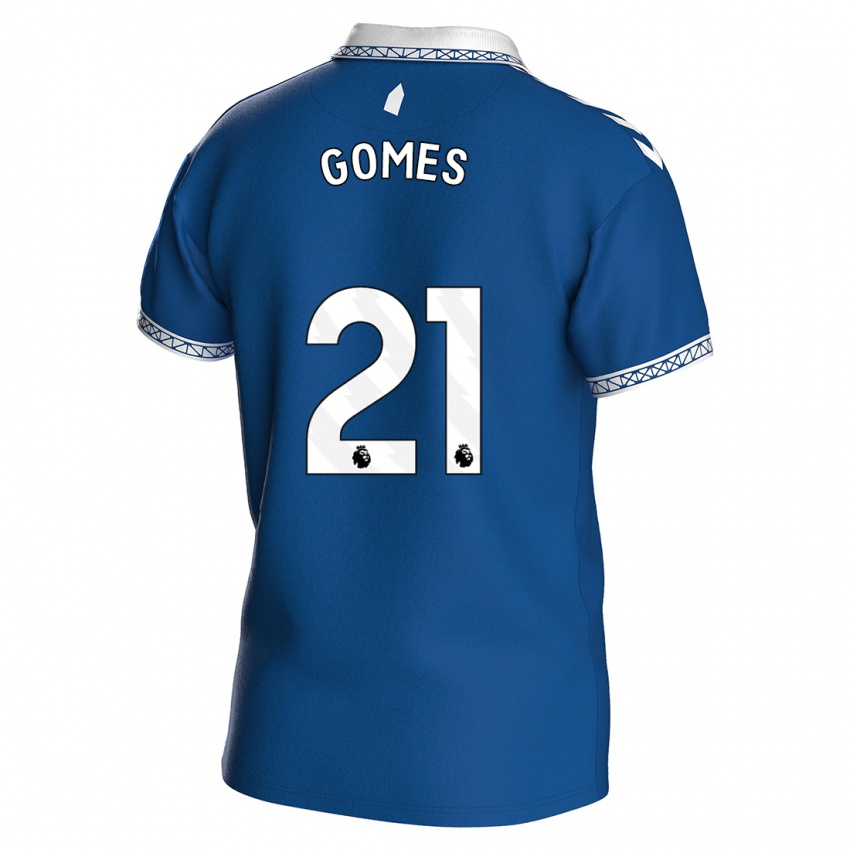 Niño Camiseta André Gomes #21 Azul Real 1ª Equipación 2023/24 La Camisa