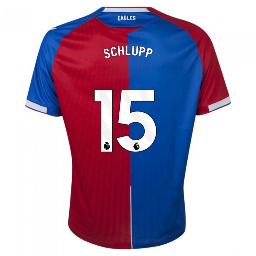 Niño Camiseta Jeffrey Schlupp #15 Rojo Azul 1ª Equipación 2023/24 La Camisa
