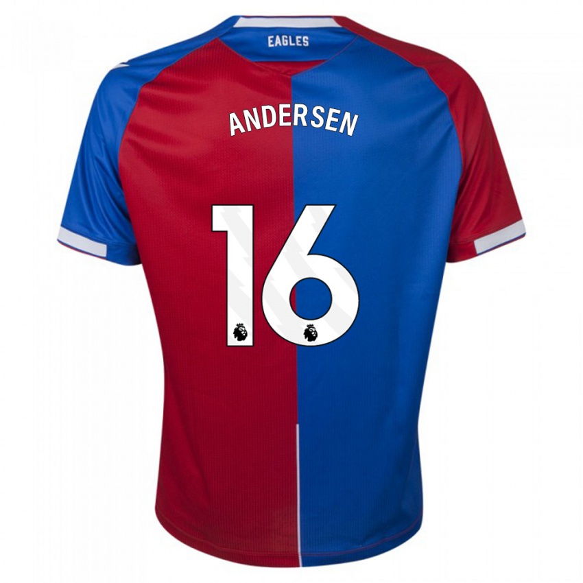 Niño Camiseta Joachim Andersen #16 Rojo Azul 1ª Equipación 2023/24 La Camisa