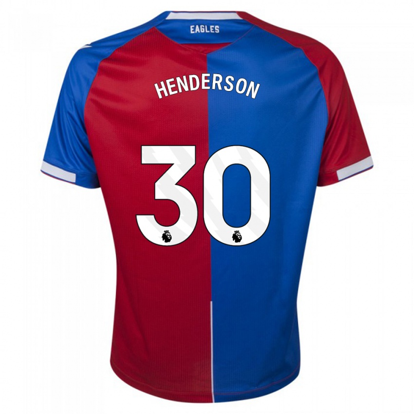 Niño Camiseta Dean Henderson #30 Rojo Azul 1ª Equipación 2023/24 La Camisa