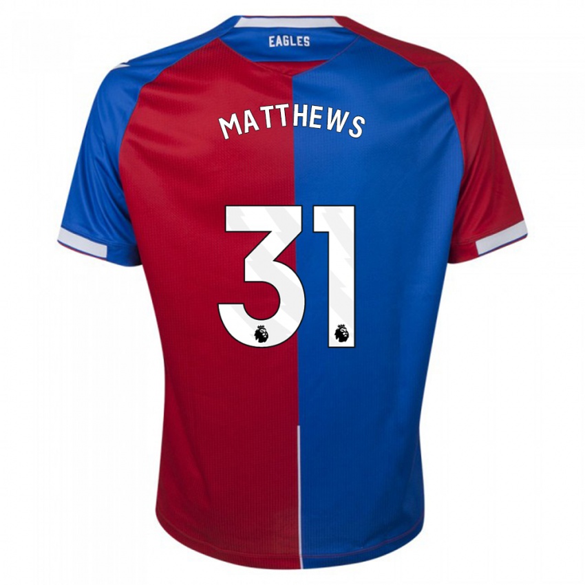 Niño Camiseta Remi Matthews #31 Rojo Azul 1ª Equipación 2023/24 La Camisa