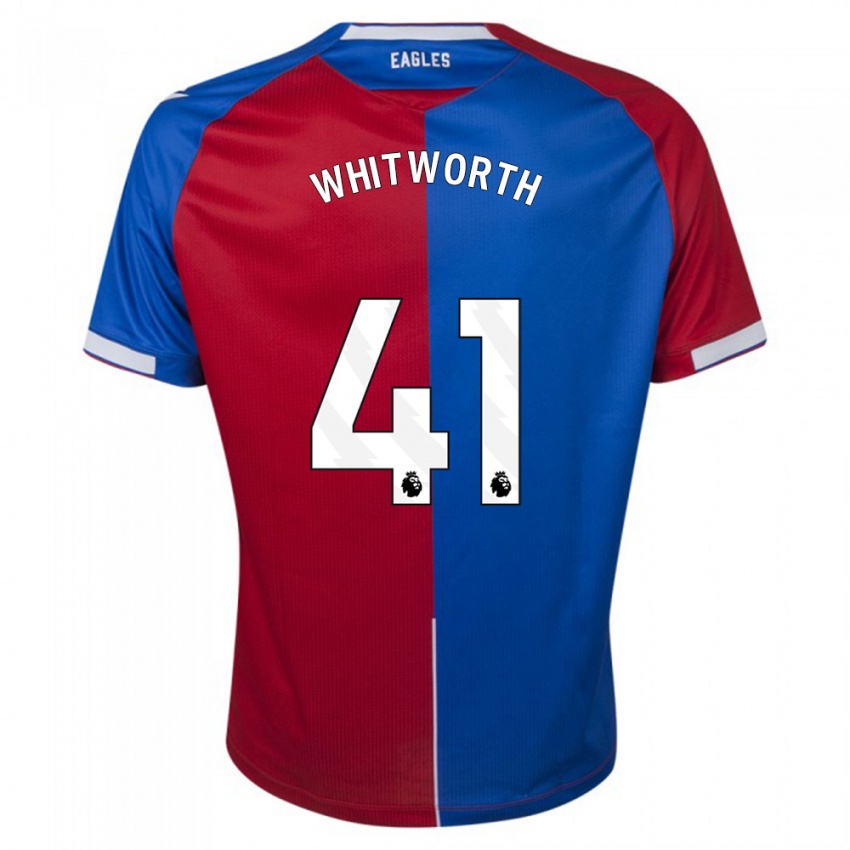 Niño Camiseta Joe Whitworth #41 Rojo Azul 1ª Equipación 2023/24 La Camisa