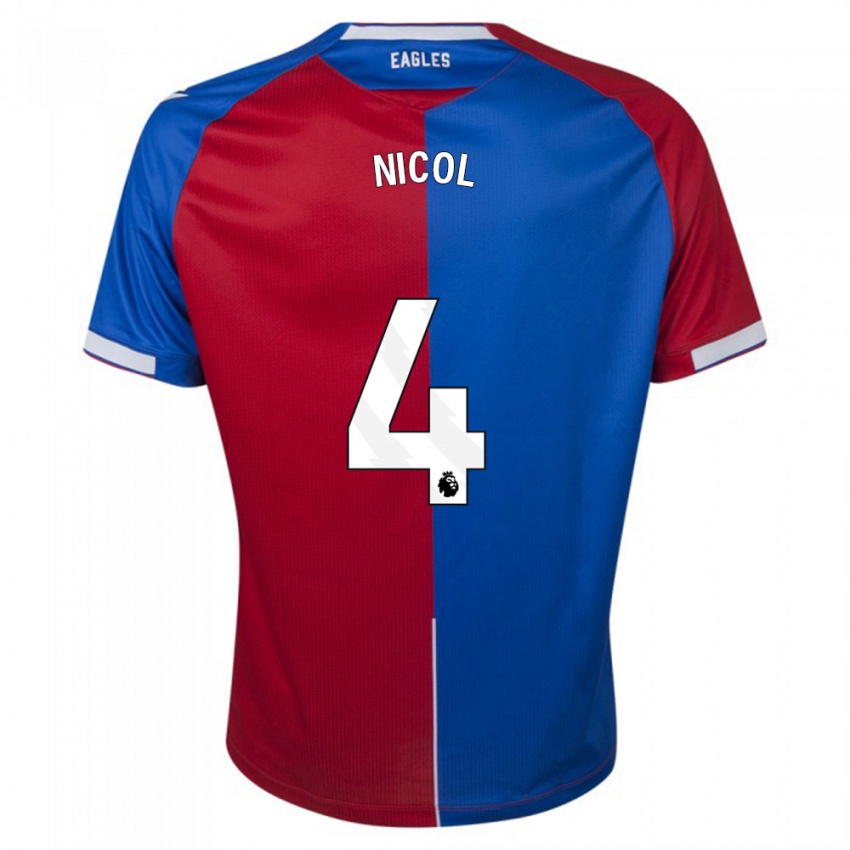 Niño Camiseta Leigh Nicol #4 Rojo Azul 1ª Equipación 2023/24 La Camisa